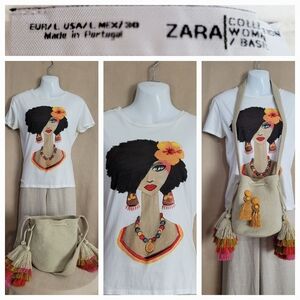 Zara Graphic Tee with Colorful Design
